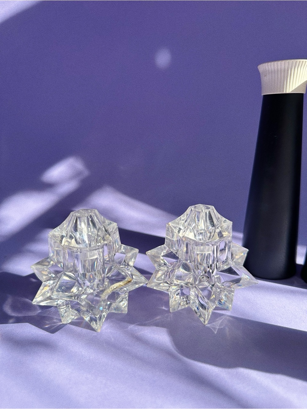 MCM Lucite Starburst Salt & Pepper Shakers